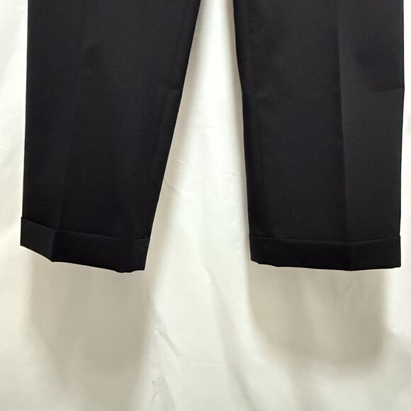Oscar De La Renta Dress Pants Mens 34x30 Black 100% Wool Pleated - Picture 7 of 16